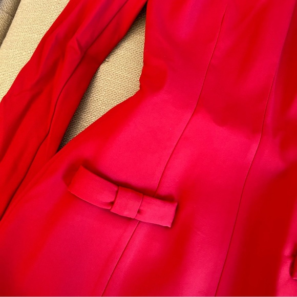 NWT HELSA The Parasol Long Sleeves Mini Dress - Red Bow Detail - Picture 10 of 15